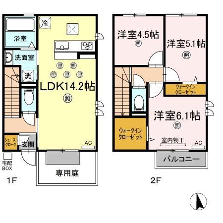 クレセント中島ＩＩ(3LDK)の間取り写真