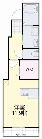 オフショアⅢ(ワンルーム/1階)の間取り写真