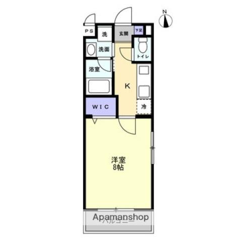 ミモザヒルズ岡山医大南(1K/3階)の間取り写真