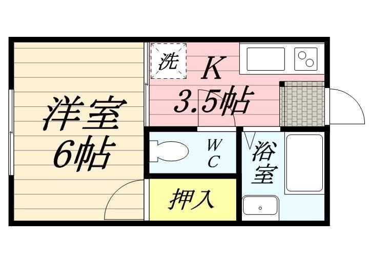 サンシャイン富町A棟(1K/1階)の間取り写真