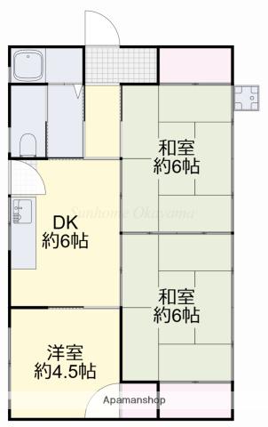 赤穂線 大多羅駅 徒歩24分 1階建 築35年(3DK)の間取り写真