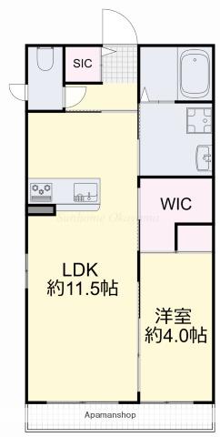 ハンドⅣ(1LDK/1階)の間取り写真