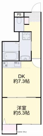 HIGARIA(1DK/1階)の間取り写真
