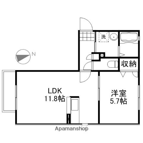 シャーメゾンプロスペリーテ平島A棟(1LDK/2階)の間取り写真