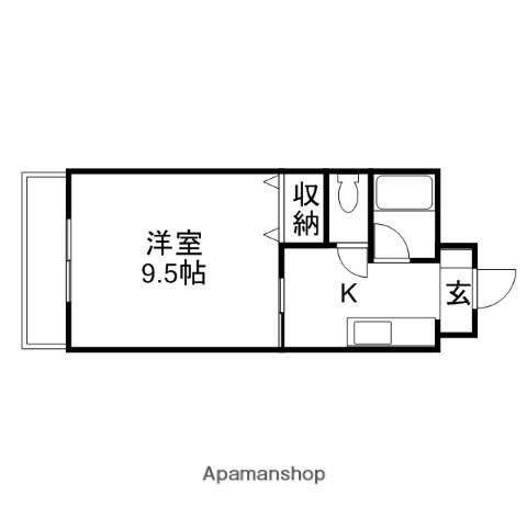 TOUENBLDG(1K/4階)の間取り写真