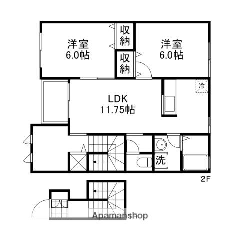アロース牟佐(2LDK/2階)の間取り写真