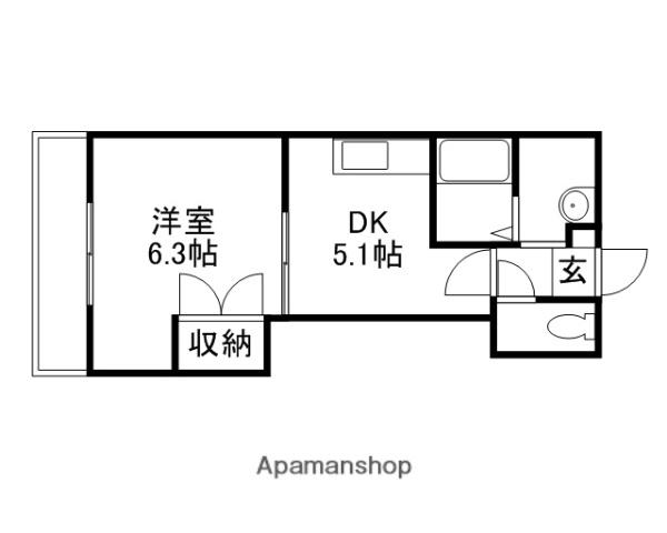 GRAND ETERNA岡山 2(1DK/11階)の間取り写真