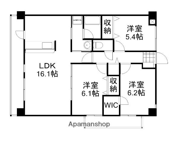 WIN北方(3LDK/2階)の間取り写真