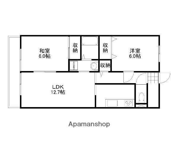 パラッツォ操明(2LDK/1階)の間取り写真
