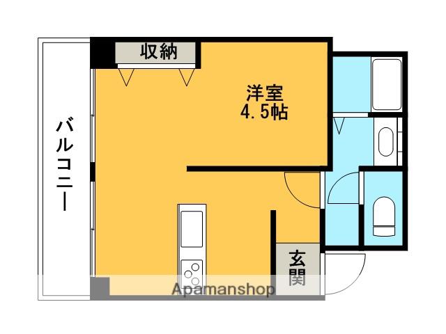グランツ西古松2(1LDK/4階)の間取り写真