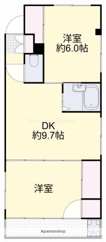 プランドール西市(2DK/3階)の間取り写真