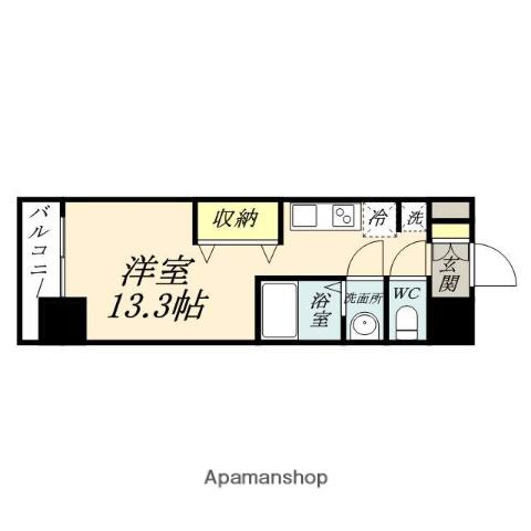 WILLDO岡山大供(ワンルーム/5階)の間取り写真