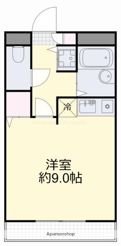 オーキッド青江(ワンルーム/4階)の間取り写真