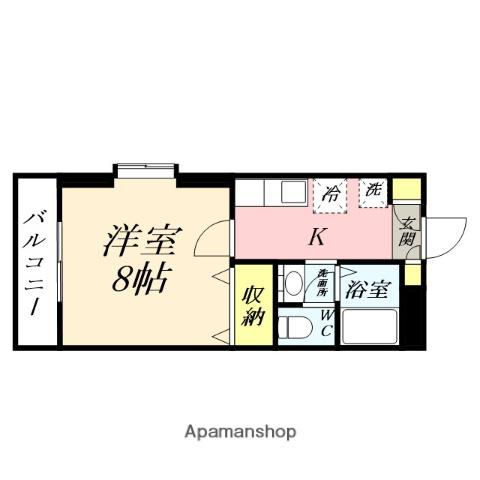 アルペジオ富町(1K/2階)の間取り写真