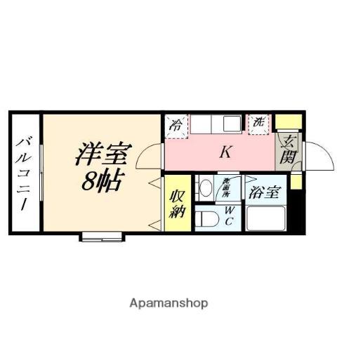 アルペジオ富町(1K/3階)の間取り写真