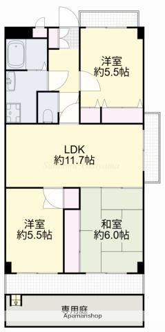 スカール十日市西町(3LDK/1階)の間取り写真
