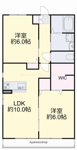 ロココA(2LDK/1階)の間取り写真
