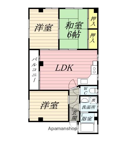 メゾンOGO B(3LDK/4階)の間取り写真