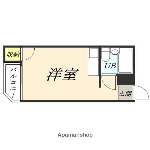 SOハイツ岡山(ワンルーム/3階)の間取り写真
