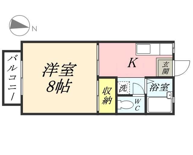 メゾンソレイユ(1K/2階)の間取り写真