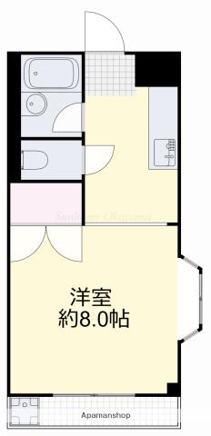 メゾンフルールⅡ(1K/2階)の間取り写真