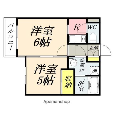 フォーラム伊島三番館(2K/3階)の間取り写真