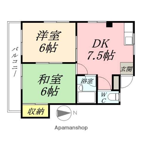 メゾン桑野(2DK/3階)の間取り写真