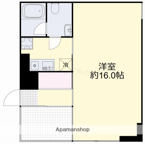 ガラクシア・トーレ(1K/3階)の間取り写真