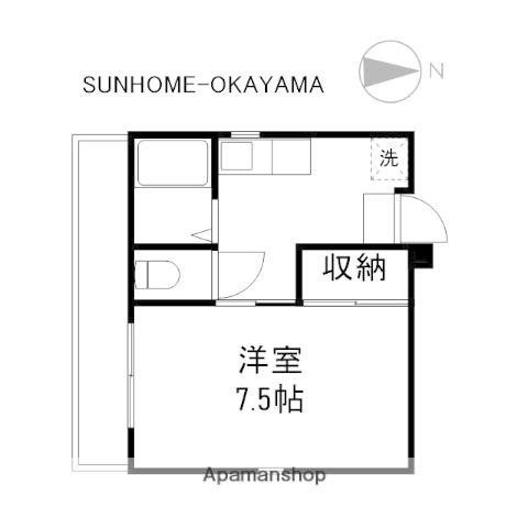 K-プレイス新保(1K/1階)の間取り写真