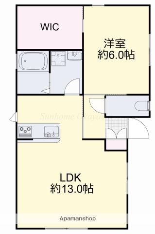 吉備線 備前三門駅 徒歩10分 1階建 築14年(1LDK)の間取り写真