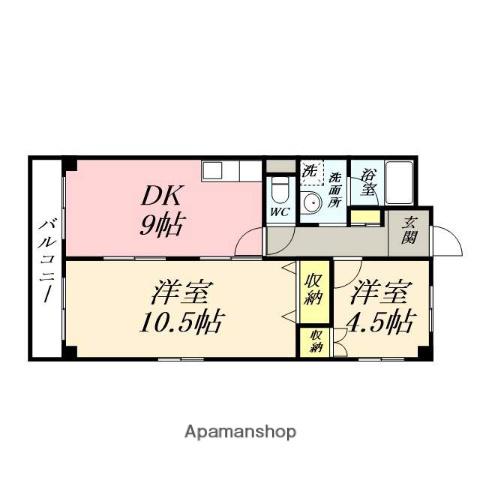 シティハイツ清水(2DK/6階)の間取り写真