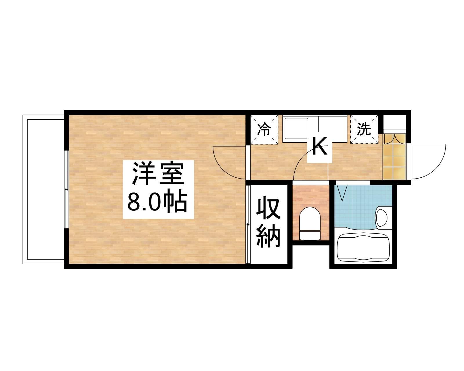 ミラドール今Ⅱ(1K/1階)の間取り写真