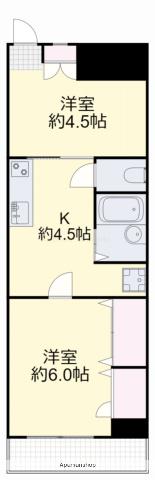 センチュリーふなばし(2K/4階)の間取り写真