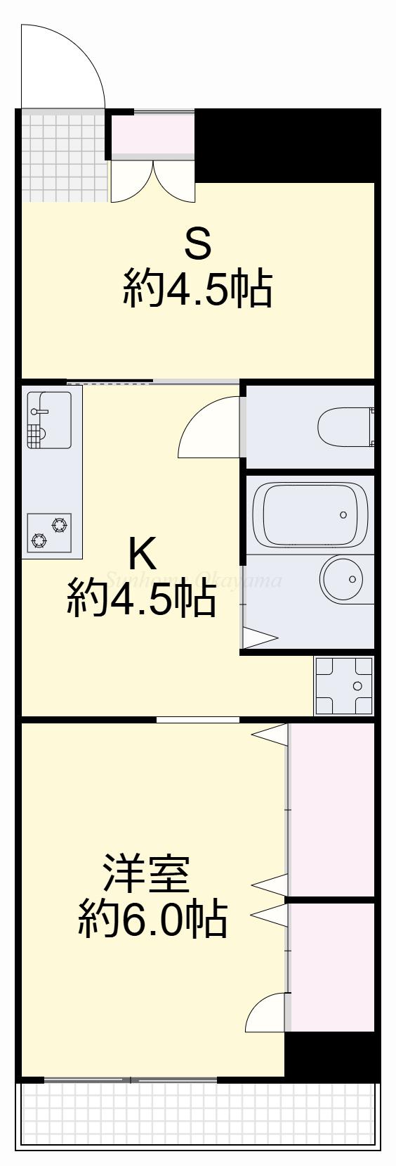 センチュリーふなばし(1SDK/4階)の間取り写真