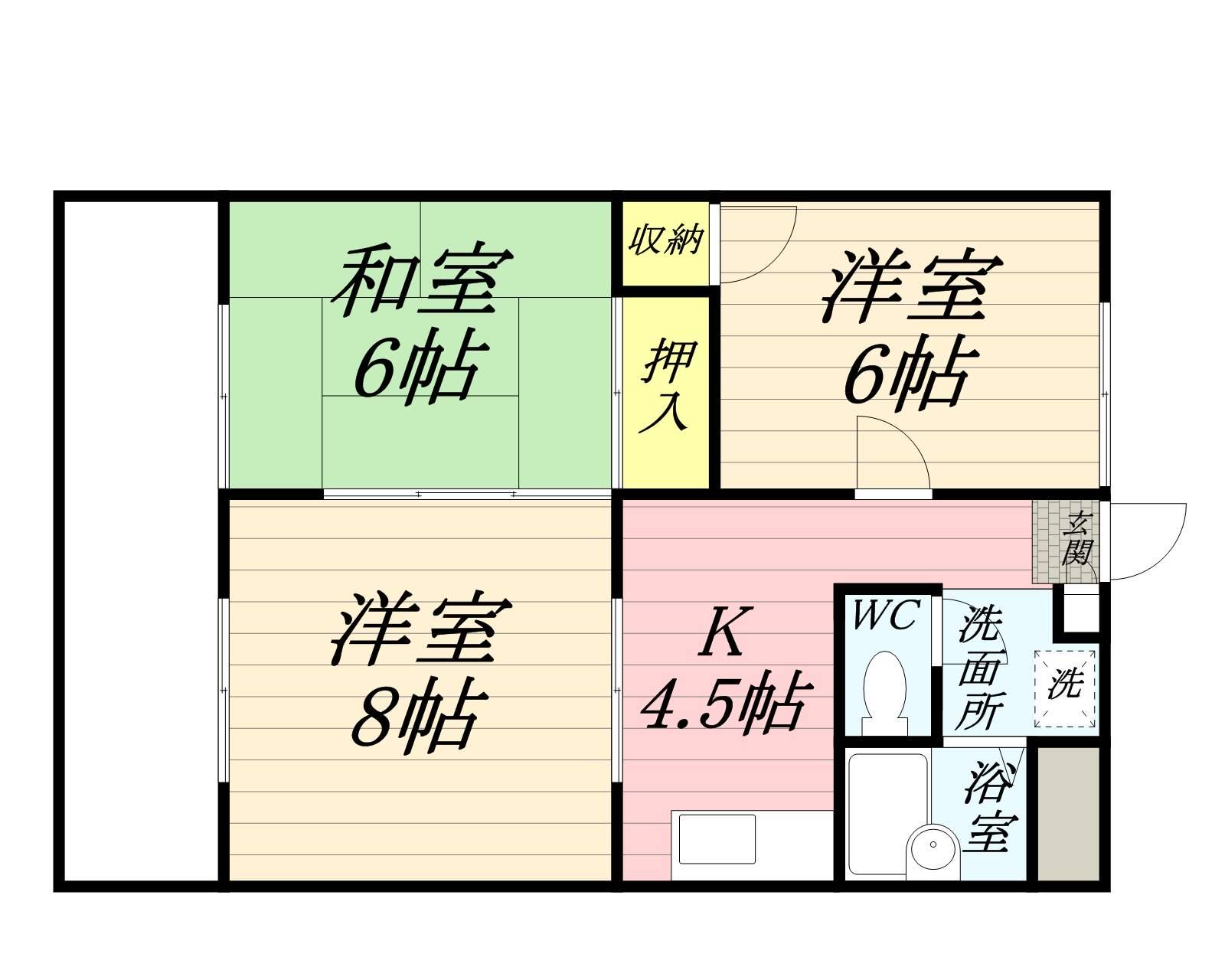 エステートIMA(3K/1階)の間取り写真