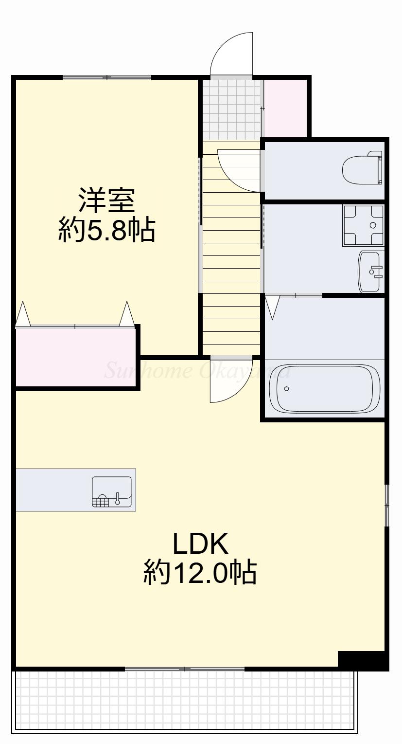 フラッツ豊成(1LDK/5階)の間取り写真