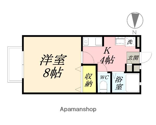 ライフベルクB(1K/2階)の間取り写真