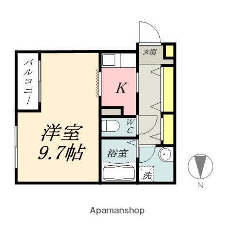 エディフィシオ横内(1K/8階)の間取り写真