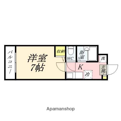 キャステルⅡS(1K/3階)の間取り写真