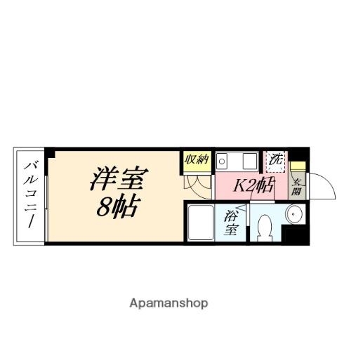 ルマンジュ津高(1K/2階)の間取り写真