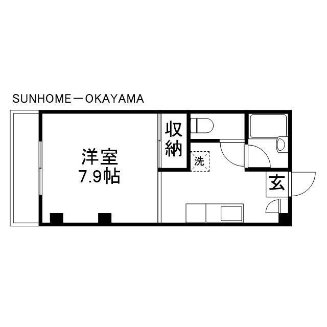 グランドソレーユ(1K/3階)の間取り写真