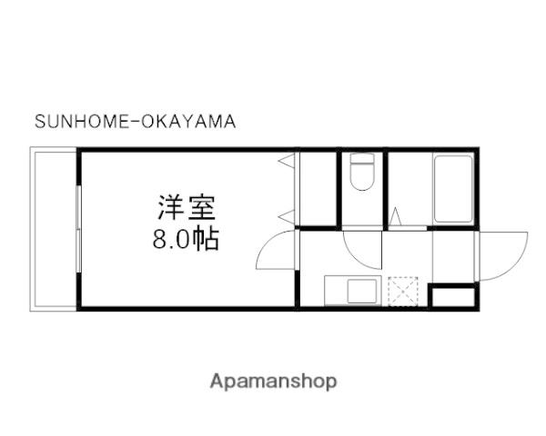 サンハイツ岡大 2(1K/3階)の間取り写真