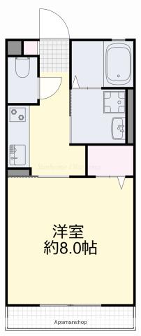 KENBI(1K/2階)の間取り写真