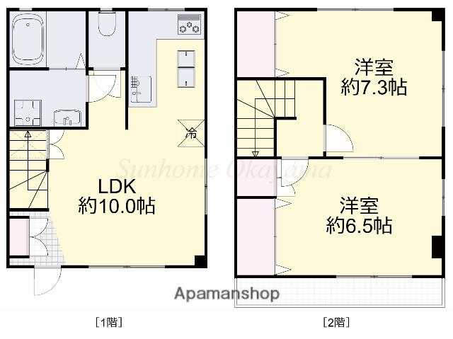 十日市メゾネット(2LDK)の間取り写真