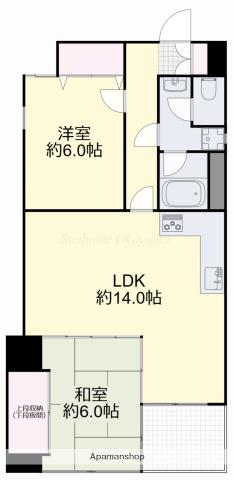 スカイコート(2LDK/6階)の間取り写真
