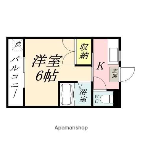 アーバンライフ泉田Ⅱ(1K/4階)の間取り写真
