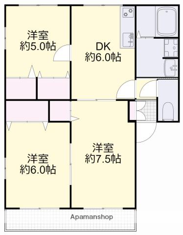 プラザSKⅡ(3DK/1階)の間取り写真