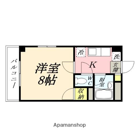 サンフラワー(1K/1階)の間取り写真