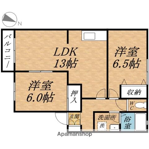 岡山電軌東山本線 東山・おかでんミュージアム駅駅 徒歩44分 2階建 築28年(2LDK/2階)の間取り写真