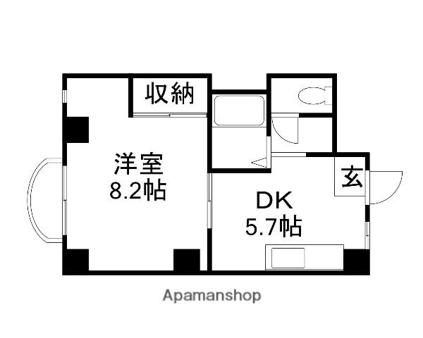 グレースシャトル伊島(1DK/3階)の間取り写真